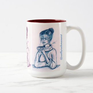 Caneca De Café Em Dois Tons Coffee Girl Mug