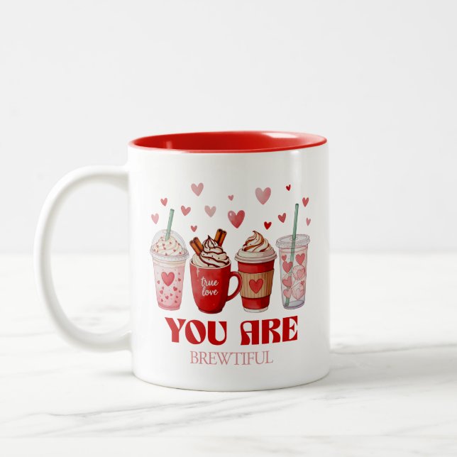 Caneca De Café Em Dois Tons Coffee Lover Valentines Day (Esquerda)