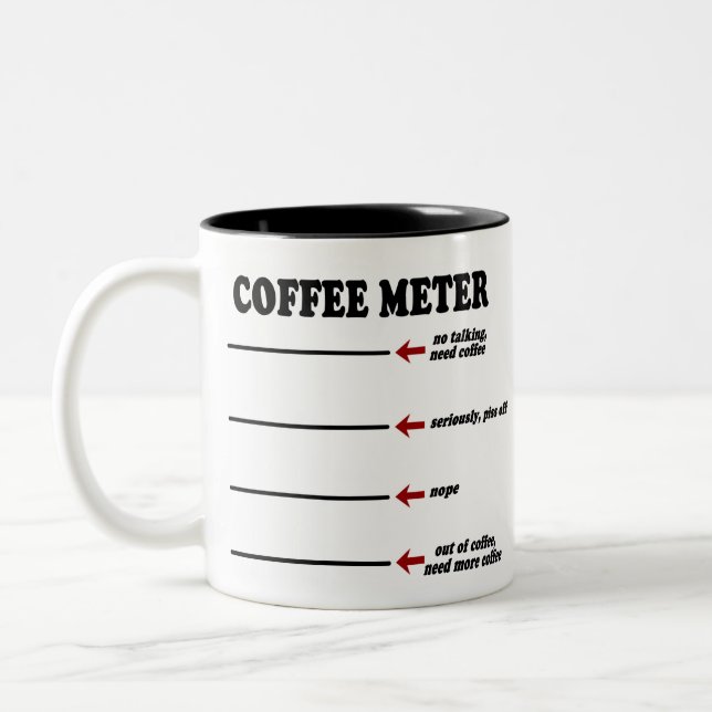 Caneca De Café Em Dois Tons Coffee Meter (The Original Coffee Meter Mug!) (Esquerda)