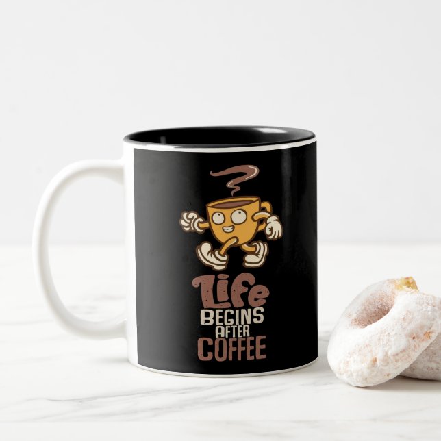 Caneca De Café Em Dois Tons Coffee Mug (Com Donut)
