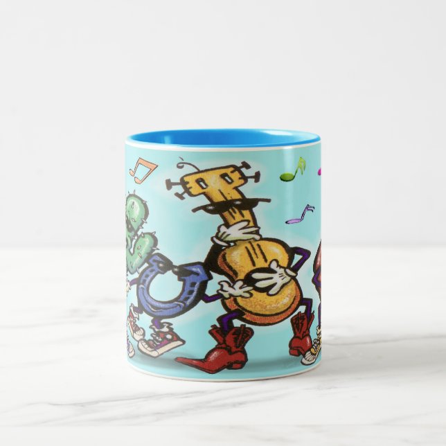 Caneca De Café Em Dois Tons Coffee Mug Dançante De Dois Tons (Centro)