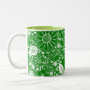 Caneca De Café Em Dois Tons Coffee Mug de Café Verde Beleza Botânica