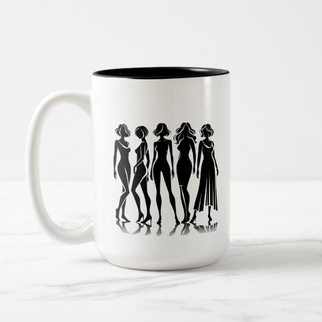 Caneca De Café Em Dois Tons Coffee Mug de Preto e Branco (Esquerda)