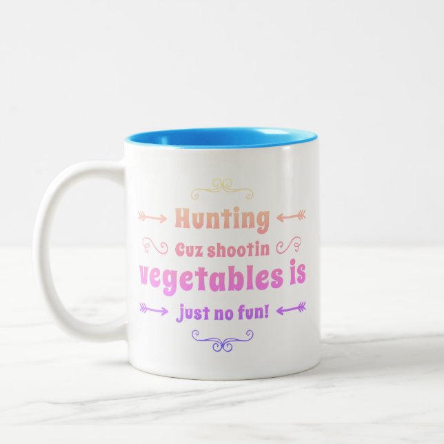 Caneca De Café Em Dois Tons Coffee Mug Engraçado De Caça (Esquerda)