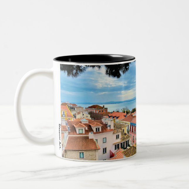 Caneca De Café Em Dois Tons Coffee Mug, Fotografia de Lisboa, Portugal (Esquerda)