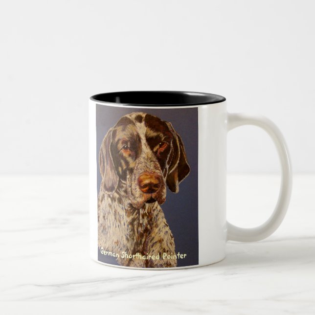 Caneca De Café Em Dois Tons Coffee Mug "Ponteiro Alemão Curto" (Direita)