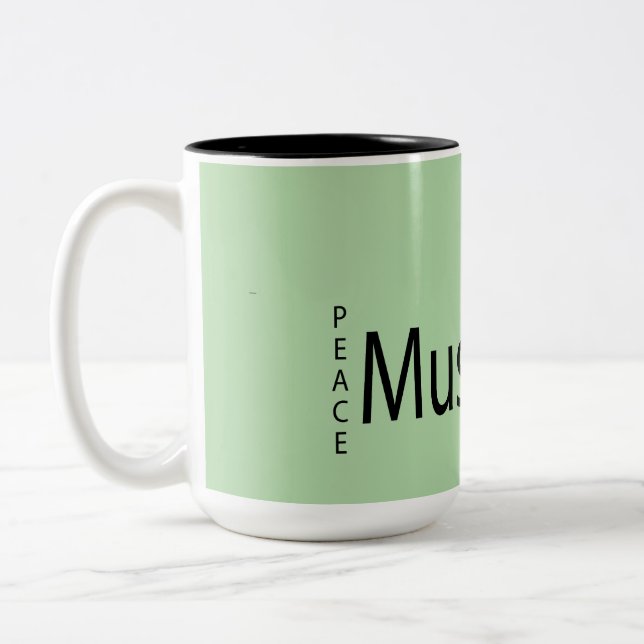 Caneca De Café Em Dois Tons "Coffee + Musik = Peace  (Esquerda)