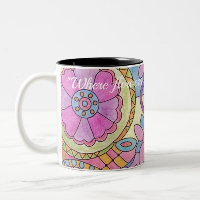 Caneca De Café Em Dois Tons Coffee Patterno Colorido (Esquerda)