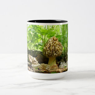 Caneca De Café Em Dois Tons Cogumelo do Morel - gema da floresta