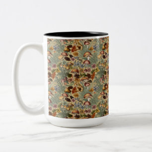 Caneca De Café Em Dois Tons Cogumelos da Floresta