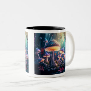 Caneca De Café Em Dois Tons Cogumelos mágicos, Mug de dois tons, 11 oz