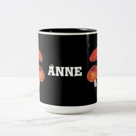 Caneca De Café Em Dois Tons Cogumelos vermelhos
