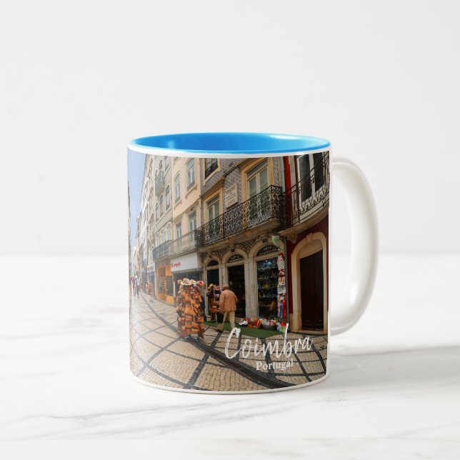 Caneca De Café Em Dois Tons Coimbra - O Real Portugal (Frente Esquerda)