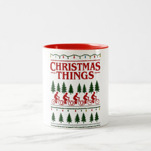 Caneca De Café Em Dois Tons Coisas de Natal Suéter de Tripulação Aconchegante
