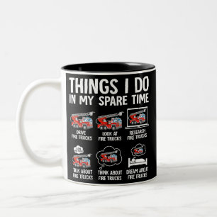 Caneca De Café Em Dois Tons Coisas que Faço no Meu Tempo Livre Caminhões de Bo