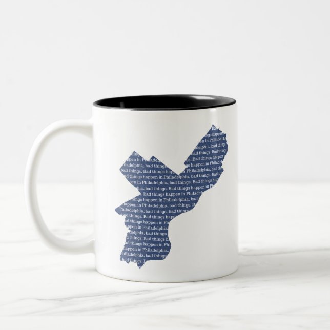 Caneca De Café Em Dois Tons Coisas ruins acontecem na Filadélfia: Desvanecer M (Esquerda)