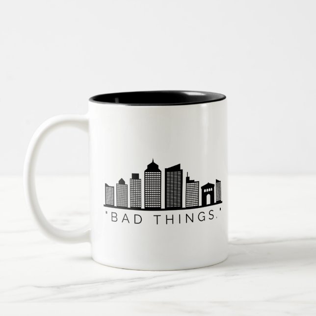 Caneca De Café Em Dois Tons Coisas ruins acontecem na Filadélfia:Skyline (Esquerda)