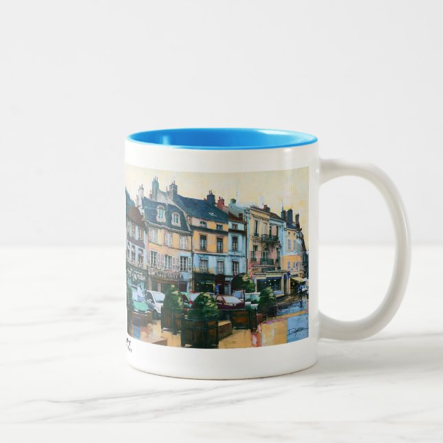 Caneca De Café Em Dois Tons Colagem: "Beaune, France" (Direita)