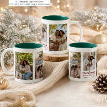 Colagem de 5 Fotos Primeiro Natal como Pais 
