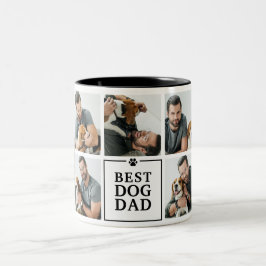 Caneca De Café Em Dois Tons Colagem de 7 Fotos de Melhor Pai de Cachorro Moder