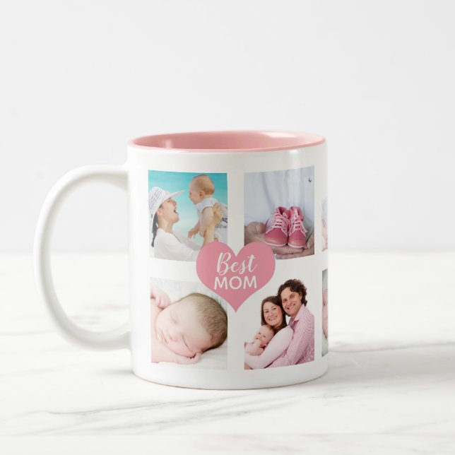 Caneca De Café Em Dois Tons Colagem de Fotografias Personalizada 10 Melhores C (Esquerda)