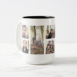 Caneca De Café Em Dois Tons Colagem de fotos 8 imagens personalizadas