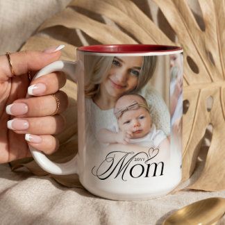 Caneca De Café Em Dois Tons Colagem de Fotos da Mamãe Presente de Lembrança pa