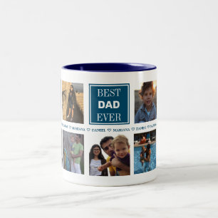 Caneca De Café Em Dois Tons Colagem de Fotos de Dias de os pais Personalizados