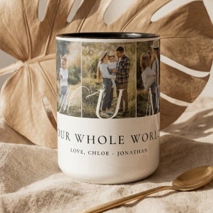 Caneca De Café Em Dois Tons Colagem de Fotos de Mãe Moderna Presente de Lembra