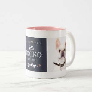 Caneca De Café Em Dois Tons Colagem de Fotos de Memória de Estimação Favorita