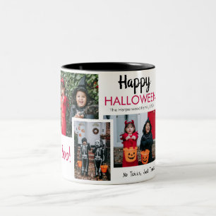 Caneca De Café Em Dois Tons Colagem de Fotos do Dia das Bruxas de Boo-bompkin