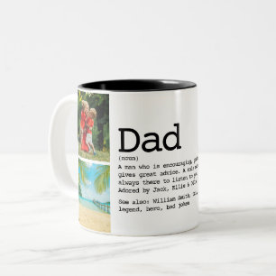 Caneca De Café Em Dois Tons Colagem de Fotos do Dia dos Pais Definição do Papa