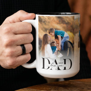 Caneca De Café Em Dois Tons Colagem de Fotos Pai Dia dos Pais Lembrança