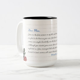 Caneca De Café Em Dois Tons Colagem de Fotos Personalizada do Monograma Minima