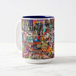 Caneca De Café Em Dois Tons Colagem de grafite