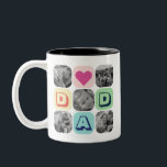 Caneca De Café Em Dois Tons Colagem de Imagens do Pai de Grade de Fotografias<br><div class="desc">Presente personalizado de Dia de os pais para o seu pai para celebrar o Dia de os pais. Quer seja para um novo papai, padrasto, pai antigo e clássico, ou pai a ser, a função de texto personalizada vai fazer você se cobrir. Você pode mudar o texto para o texto...</div>