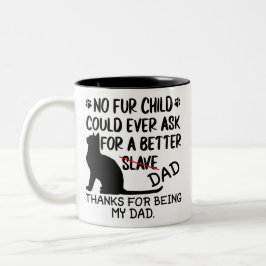 Caneca De Café Em Dois Tons Colagem personalizada de pais de gatos e nome do g