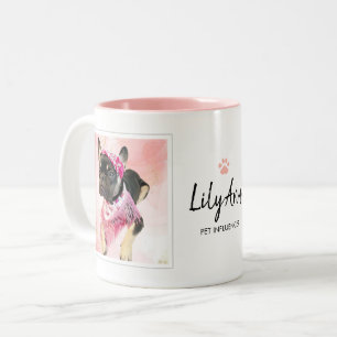 Caneca De Café Em Dois Tons Colar de Fotos Personalizado com Impressão de Pata