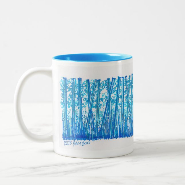 Caneca De Café Em Dois Tons Coleção de bambu azul (Esquerda)
