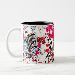 Caneca De Café Em Dois Tons Coleção de Jogos de Cartão