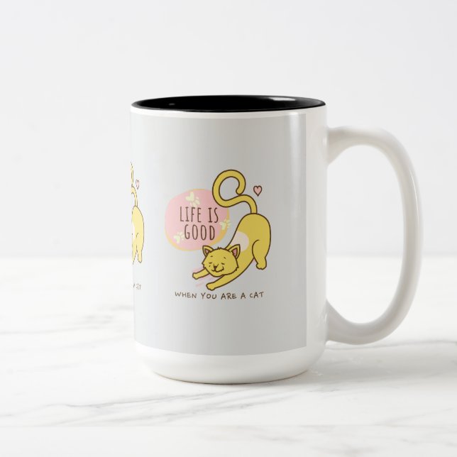 Caneca De Café Em Dois Tons "Coleção de Paws e Positividade" (Direita)