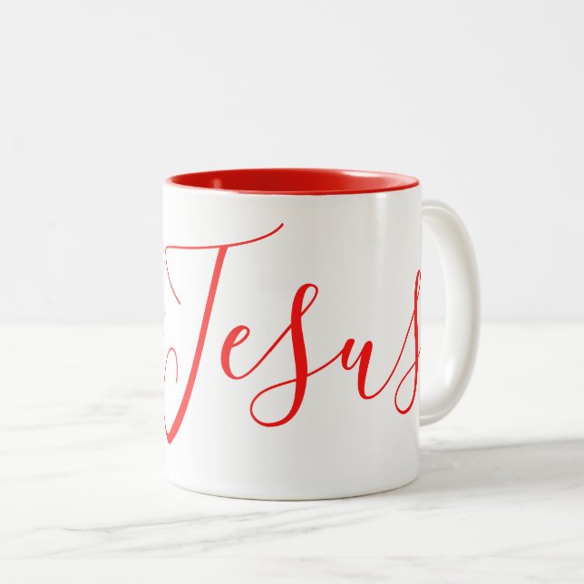 Caneca De Café Em Dois Tons Coleção de Presentes de Fé -  (Frente Esquerda)