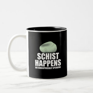 Caneca De Café Em Dois Tons Coleção de Rocha Geodo Mineral Xisto Acontece Geól