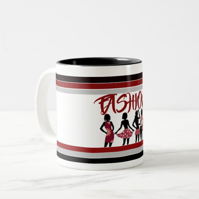 CANECA DE CAFÉ EM DOIS TONS COLEÇÃO SHOPPING QUEEN (Frente Esquerda)