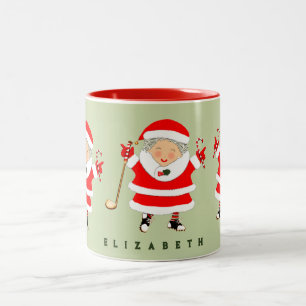 Caneca De Café Em Dois Tons Coletor de Natal de Golfe