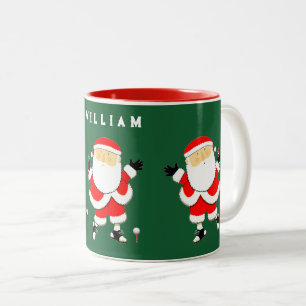 Caneca De Café Em Dois Tons Coletor de Natal de Golfe