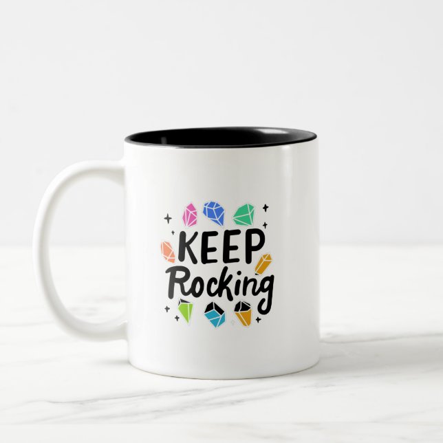 Caneca De Café Em Dois Tons Coletor de Rock - Continue Enrolando (Esquerda)
