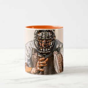 Caneca De Café Em Dois Tons Coletor do basebol