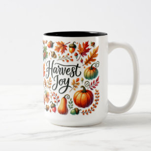 Caneca De Café Em Dois Tons Colheita de Alegria Celebração da Recompensa do Ou