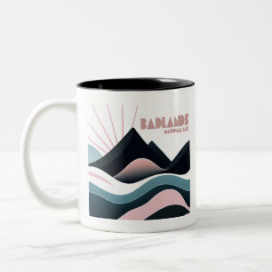 Caneca De Café Em Dois Tons Colinas Coloridas do Parque Nacional de Badlands